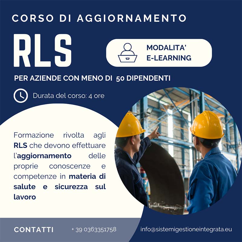 Corso aggiornamento formazione RLS meno di 50 dipendenti